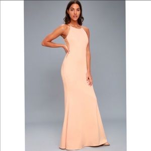 Lulus Romanticism Blush Pink Maxi Dress szS